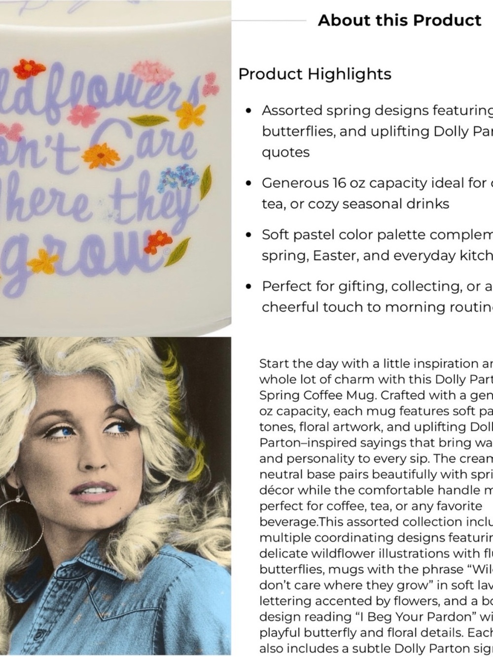 Dolly Parton limited edition Coffee cup - Picture 5 of 16
